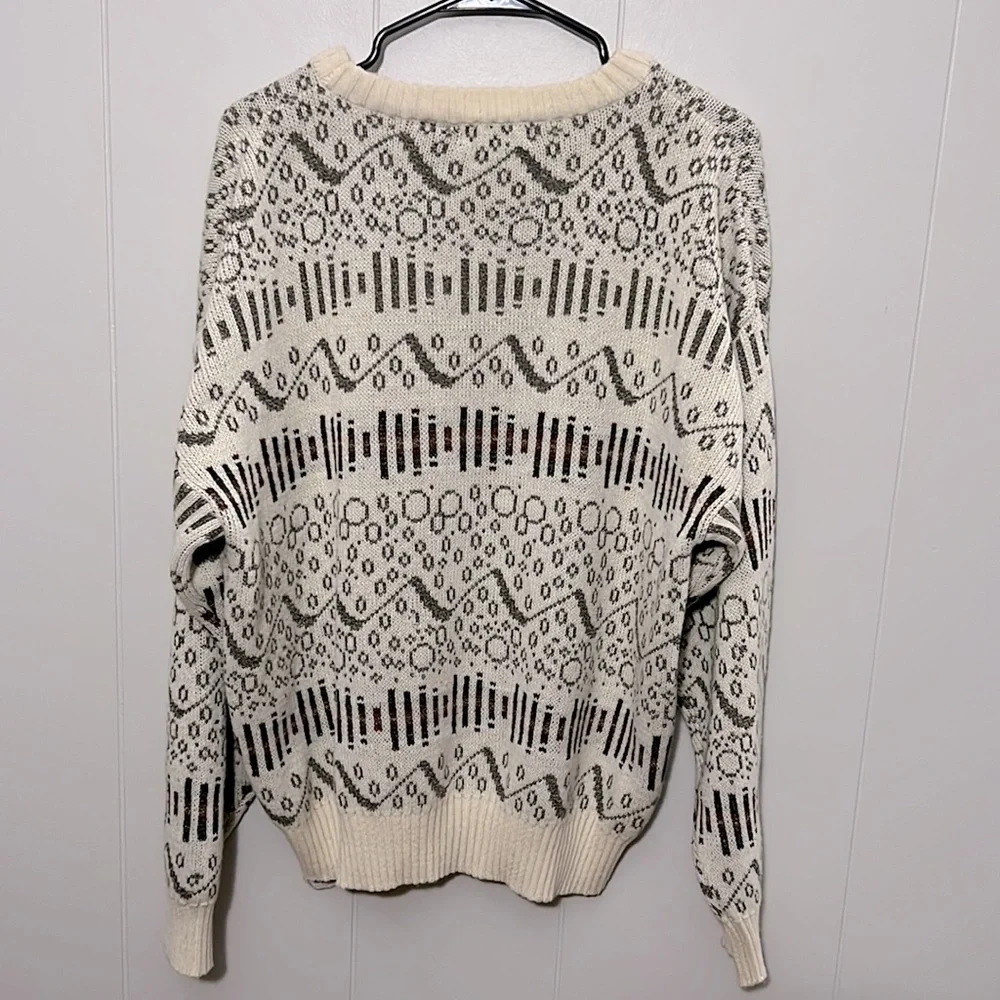 Vintage JT Beckett Men’s XL Sweater Made in Italy Geometric Design
